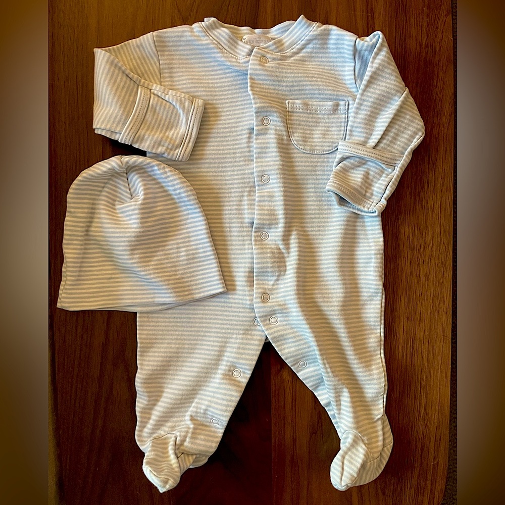 Kissy Kissy striped onesie with matching hat